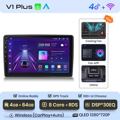Radio de coche Junsun Wireless CarPlay Android Auto para Ford New Transit 2009, 2010, 2011, 2012, 2013-2019, sistemas inteligentes multimedia 