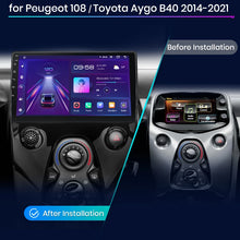Radio de coche Junsun con CarPlay inalámbrico y Android Auto para Peugeot 108 y Toyota Aygo B40 (2014-2021), GPS, sistemas inteligentes 