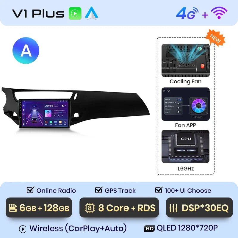 Radio multimedia Junsun con CarPlay inalámbrico y Android Auto para Citroën C3 DS3 (2010-2016), GPS, sistemas inteligentes, autorradio inteligente. 