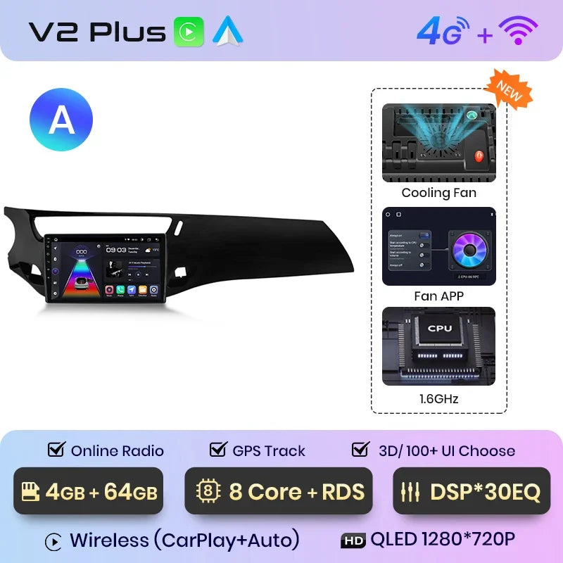 Radio multimedia Junsun con CarPlay inalámbrico y Android Auto para Citroën C3 DS3 (2010-2016), GPS, sistemas inteligentes, autorradio inteligente. 
