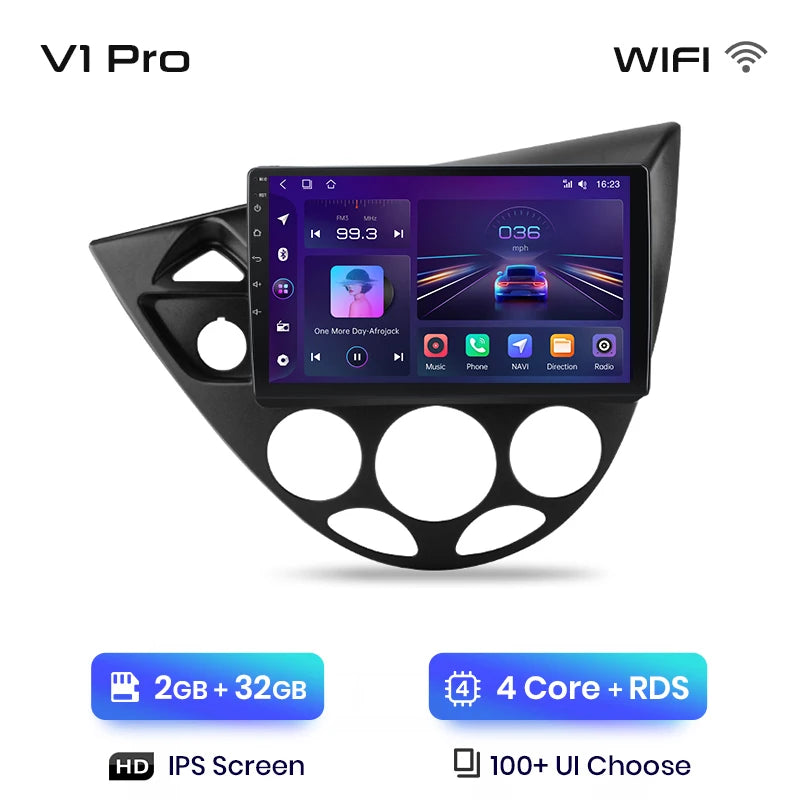 Radio de coche Junsun con CarPlay inalámbrico y Android Auto para Ford Fiesta (1995-2001), Focus Mk1 (1998-2004), sistemas inteligentes para coche. 
