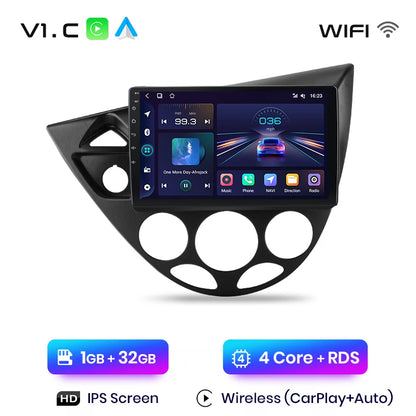Radio de coche Junsun con CarPlay inalámbrico y Android Auto para Ford Fiesta (1995-2001), Focus Mk1 (1998-2004), sistemas inteligentes para coche. 