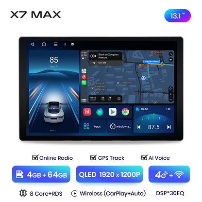 Junsun X7 MAX 13.1“ 2K AI Voice Wireless CarPlay Android Auto Car Radio for Fiat Doblo 2015 - 2019  Multimedia autoradio