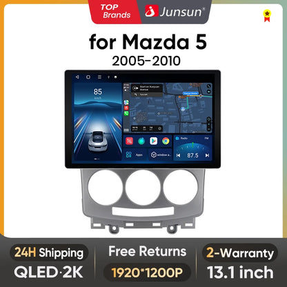 Junsun X7 MAX 13.1" 2K AI Voice Wireless CarPlay Android Auto Radio para Mazda 5 2005-2010 Autorradio multimedia 