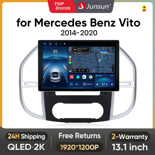 Junsun X7 MAX 13.1" 2K CarPlay inalámbrico Android Auto Radio para Mercedes Benz Vito W447 2014-2020 Autorradio multimedia 