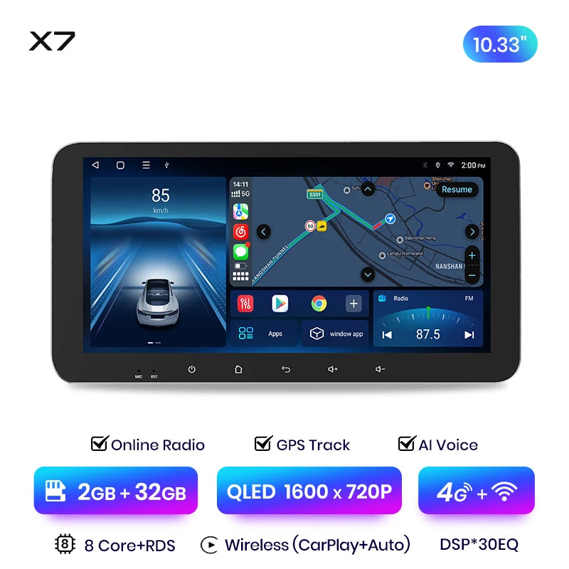 Junsun X7 MAX 13.1“ 2K Wireless CarPlay Android Auto Car Radio for Subaru Forester 3 SH Impreza 2007-2013 Multimedia autoradio