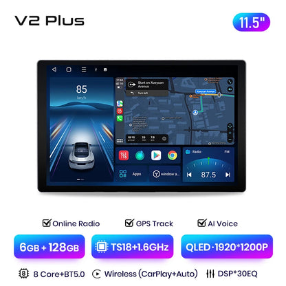 Junsun X7 MAX 2K HD - Radio de coche inalámbrica con CarPlay para BMW E46 M3 318/320/325/330/335, GPS, 2DIN 
