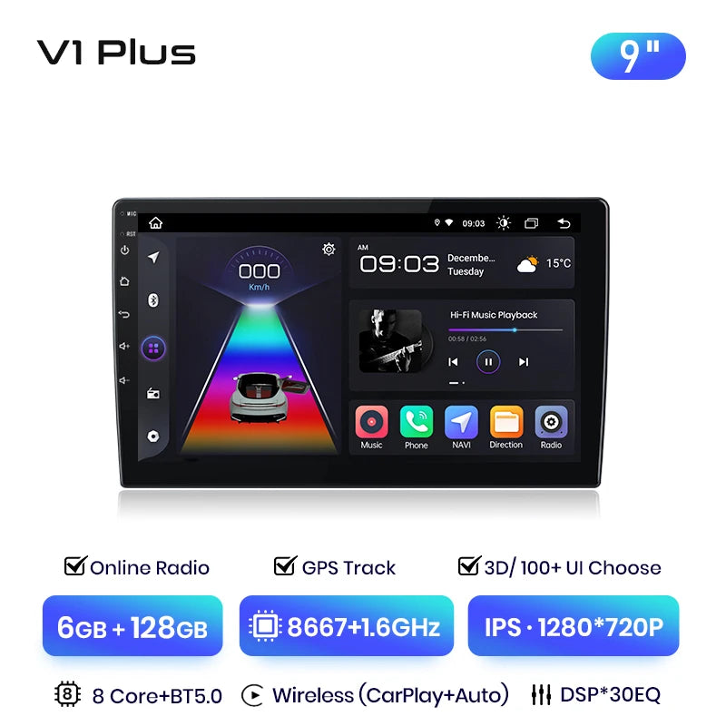 Junsun X7 MAX 2K HD - Radio de coche inalámbrica con CarPlay para BMW E46 M3 318/320/325/330/335, GPS, 2DIN 
