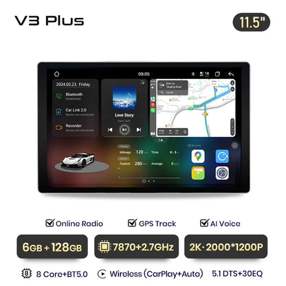 Junsun X7 MAX 2K HD - Radio de coche inalámbrica con CarPlay para BMW E46 M3 318/320/325/330/335, GPS, 2DIN 