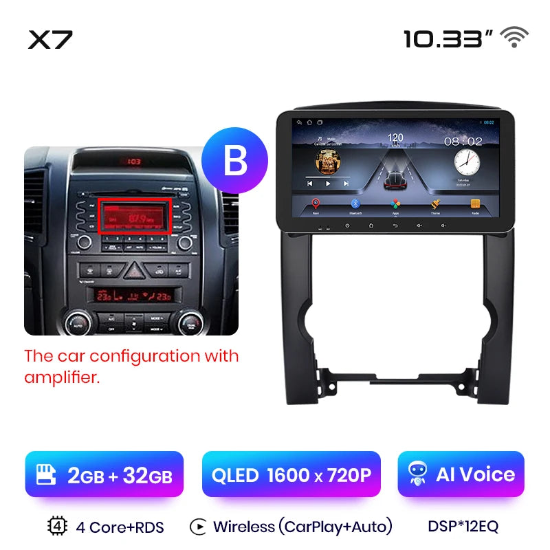 Junsun X7 MAX 2K HD Bildschirm Drahtlose CarPlay Auto Auto Radio für Kia Sorento 2 XM 2009 - 2012 Auto Multimedia GPS 2din autoradio 