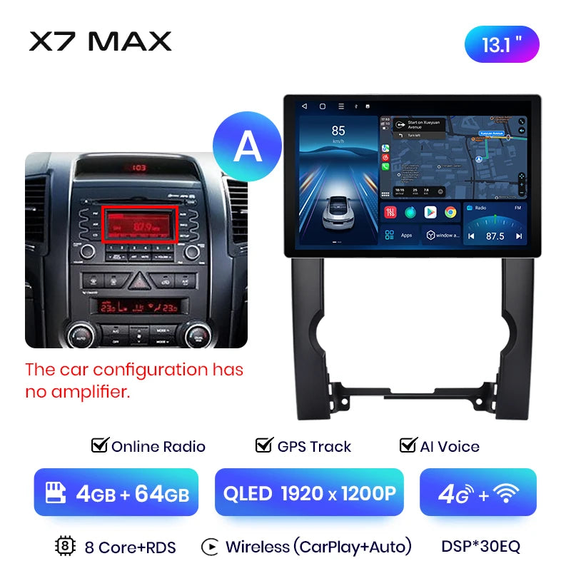 Junsun X7 MAX 2K HD Bildschirm Drahtlose CarPlay Auto Auto Radio für Kia Sorento 2 XM 2009 - 2012 Auto Multimedia GPS 2din autoradio 