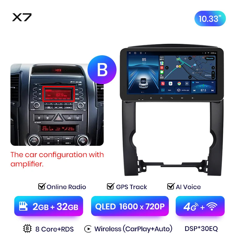 Junsun X7 MAX 2K HD Bildschirm Drahtlose CarPlay Auto Auto Radio für Kia Sorento 2 XM 2009 - 2012 Auto Multimedia GPS 2din autoradio 