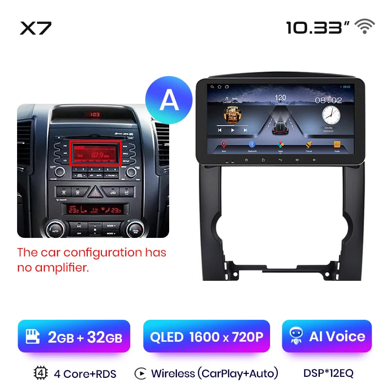 Junsun X7 MAX 2K HD Bildschirm Drahtlose CarPlay Auto Auto Radio für Kia Sorento 2 XM 2009 - 2012 Auto Multimedia GPS 2din autoradio 