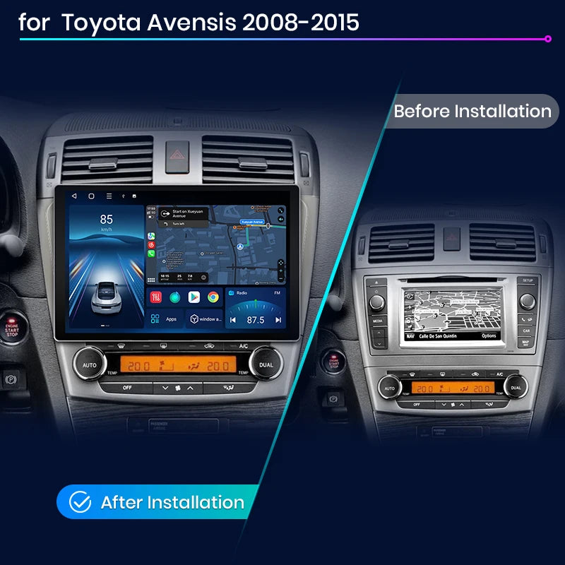 Junsun X7 PRO 11,5“ 2K AI Voice Wireless CarPlay Android Auto Autoradio für Toyota Avensis T27 2008-2015 Multimedia-Autoradio 