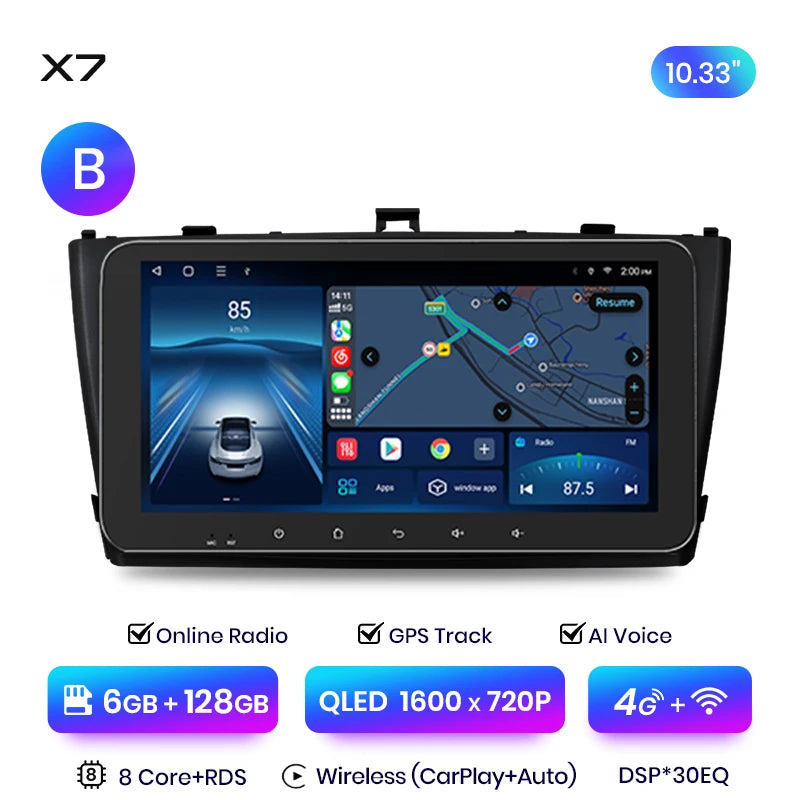 Junsun X7 PRO 11,5“ 2K AI Voice Wireless CarPlay Android Auto Autoradio für Toyota Avensis T27 2008-2015 Multimedia-Autoradio 