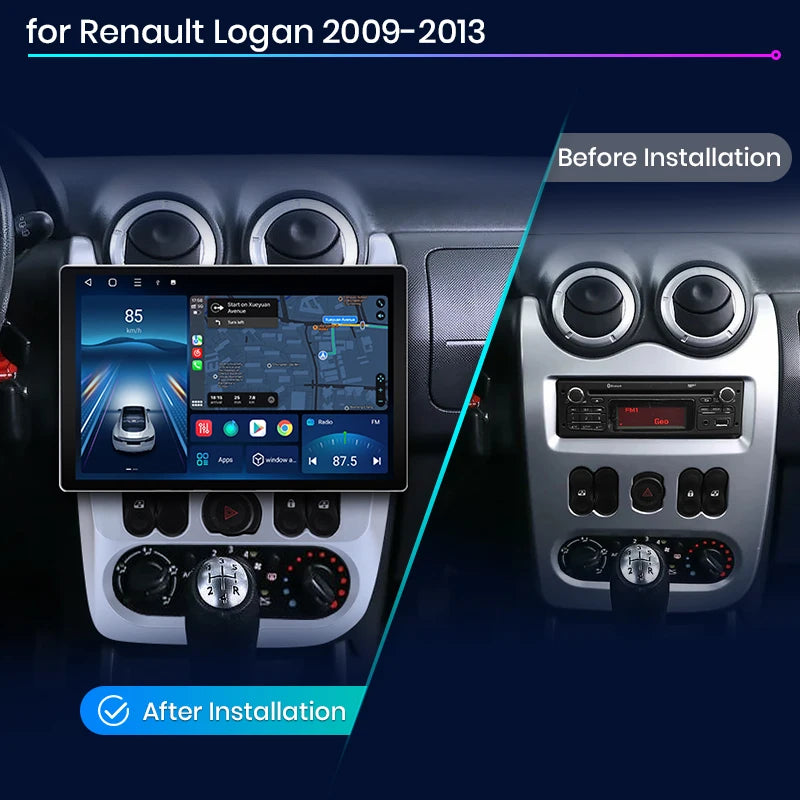 Junsun X7 PRO 11.5“ 2K Wireless CarPlay Android Auto Car Radio for Renault Logan 1 Sandero 2009-2013 Dacia Duster autoradio