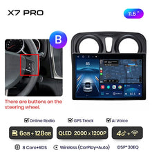 Load image into Gallery viewer, Junsun X7 PRO 11.5“ 2K  Wireless CarPlay Android Auto Car Radio for Renault Logan 2 Sandero 2014-2019 Multimedia autoradio
