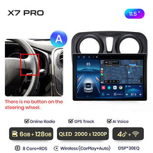 Load image into Gallery viewer, Junsun X7 PRO 11.5“ 2K  Wireless CarPlay Android Auto Car Radio for Renault Logan 2 Sandero 2014-2019 Multimedia autoradio
