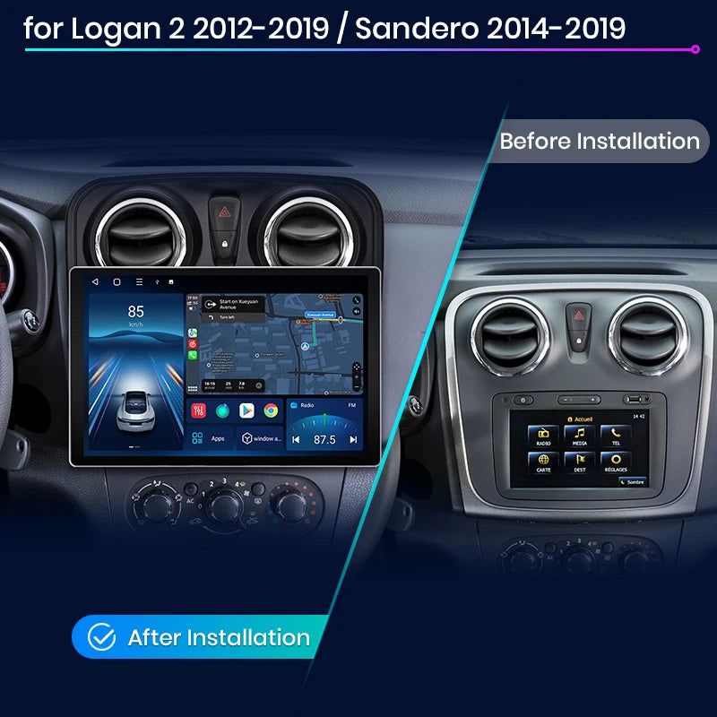 Junsun X7 PRO 11.5“ 2K  Wireless CarPlay Android Auto Car Radio for Renault Logan 2 Sandero 2014-2019 Multimedia autoradio