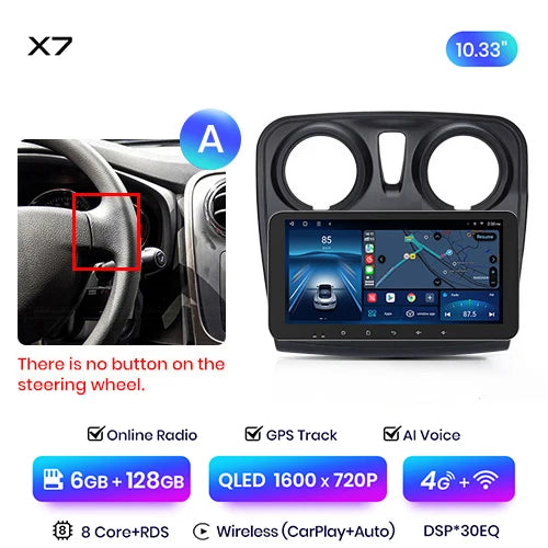 Junsun X7 PRO 11.5“ 2K  Wireless CarPlay Android Auto Car Radio for Renault Logan 2 Sandero 2014-2019 Multimedia autoradio