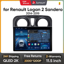 Load image into Gallery viewer, Junsun X7 PRO 11.5“ 2K  Wireless CarPlay Android Auto Car Radio for Renault Logan 2 Sandero 2014-2019 Multimedia autoradio
