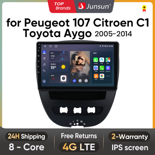 Junsun AI Voice 2 din Android Auto Radio para Peugeot 107 Toyota Aygo Citroen C1 2005 - 2014Carplay 4G coche Multimedia GPS 2din autoradio