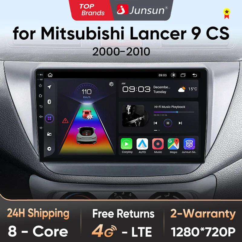 Junsun V1pro AI Voice 2 din Android Auto Radio For Mitsubishi Lancer 9 CS 2000-2010 Carplay 4G Car Multimedia GPS 2din autoradio