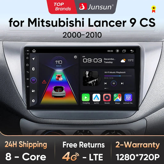 Junsun V1pro AI Voice 2 DIN Android Auto Radio para Mitsubishi Lancer 9 CS 2000-2010 Carplay 4G Car Multimedia GPS 2 DIN Autoradio 