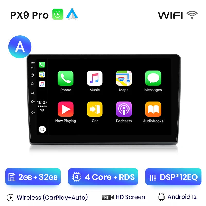 Radio con Android Auto y CarPlay inalámbrico AWESAFE para Fiat Ducato, Peugeot Boxer 2, Citroën Jumper 2 (2006-2023) 