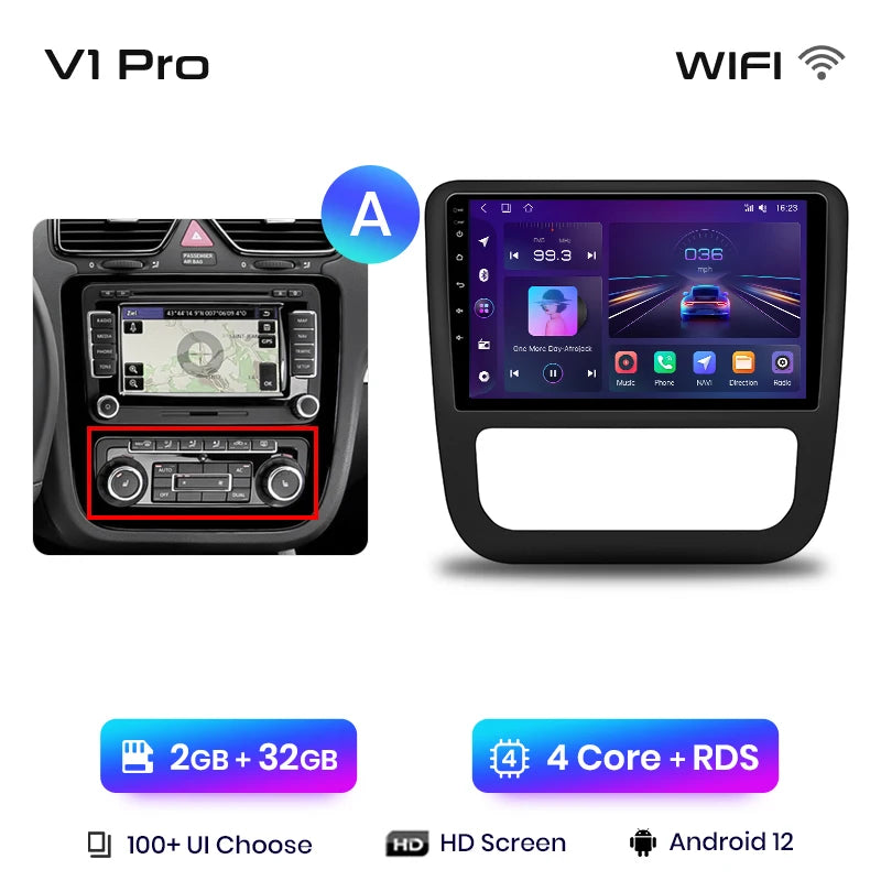 Junsun V1pro AI Voice 2 din Android Auto Radio For VW Volkswagen Scirocco 2008-2013 Carplay 4G Car Multimedia GPS 2din autoradio