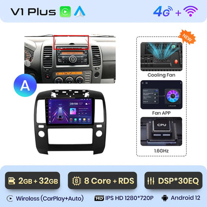 Junsun V1pro AI Voice 2 DIN Android Auto Radio para Nissan NAVARA 2006-2012 Carplay 4G Car Multimedia GPS 2 DIN Autoradio 