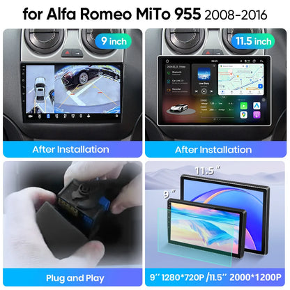 Junsun Wireless CarPlay Car Radio For Alfa Romeo MiTo 955 2008 2009 2010-2016 Android Multimedia