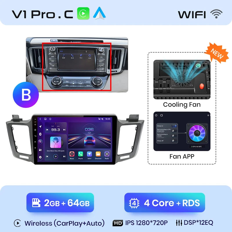 Junsun V1pro AI Voice 2 din Android Auto Radio for Toyota RAV4 RAV 4 2012 - 2018 Carplay 4G Car Multimedia GPS 2din autoradio