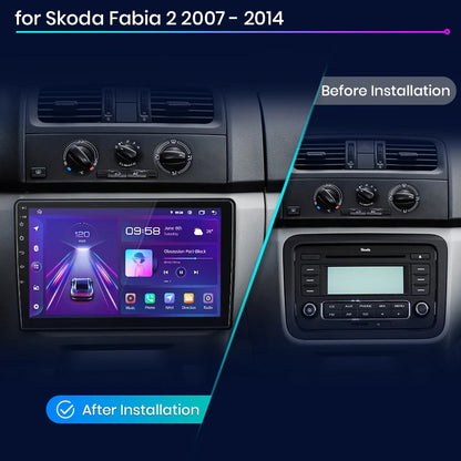 Radio Junsun V1 Plus para Skoda Fabia 2 2007-2014 con CarPlay inalámbrico, Android Auto, sistema inteligente para coche, 2 DIN, DVD. 