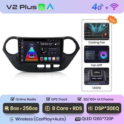 Junsun V1pro AI Voice 2 DIN Android Auto Radio para Hyundai Grand I10 2013-2016 Carplay 4G Car Multimedia GPS 2 DIN Autoradio 