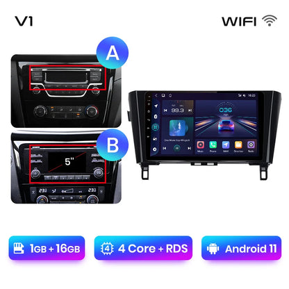 Junsun V1 - Radio inalámbrica con CarPlay y Android para Nissan Qashqai J11 X-Trail 3 T32 (2013-2017), GPS, 2DIN 