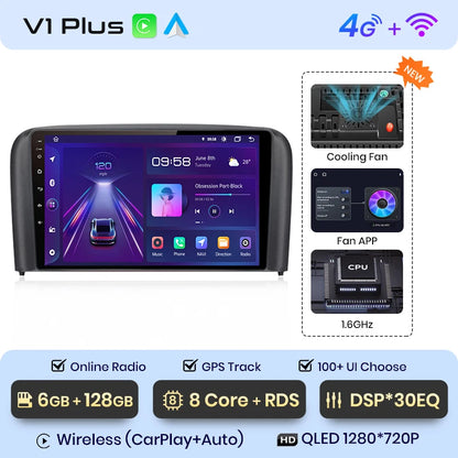 Junsun V1 Pro para Volvo S80 1998-2006 Radio de coche Android Reproductor de vídeo para coche CarPlay Android Auto GPS No 2 din DVD 2 din 