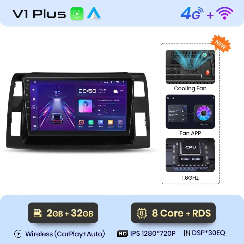 Radio Junsun con CarPlay inalámbrico y Android Auto para Toyota Previa XR50 3 III Estima 2006-2019, sistemas inteligentes para coche, RDS, Bluetooth, WiFi 