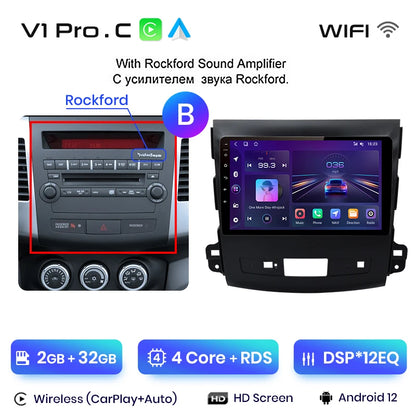 Radio Junsun V1pro 2 DIN Android Auto para Mitsubishi Outlander XL 2 2005-2011 Citroën C-Crosser con Carplay y reproductor multimedia para coche. 