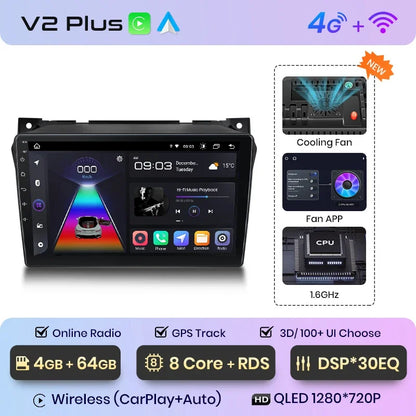 Radio Junsun CarPlay inalámbrica Android Auto para Suzuki Alto 2009-2016 con sistema inteligente RDS, Bluetooth, WiFi, 2 DIN 