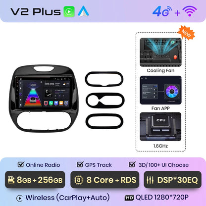 Junsun V1 AI Voice - Radio inalámbrica CarPlay Android para Renault Captur Kaptur 2016-2019, 4G, GPS, 2DIN 