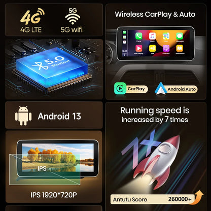 Junsun KSW Qualcomm 665 CarPlay For Apple Car Radio Multimedia For Mercedes-Benz C Class W204 S205 C204 2007-2018 4G WiFi Stereo