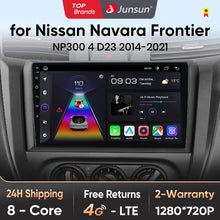 Radio Junsun CarPlay inalámbrica Android Auto para Nissan Navara Frontier NP300 4 D23 2014-2021 con sistema inteligente RDS, Bluetooth y WiFi. 