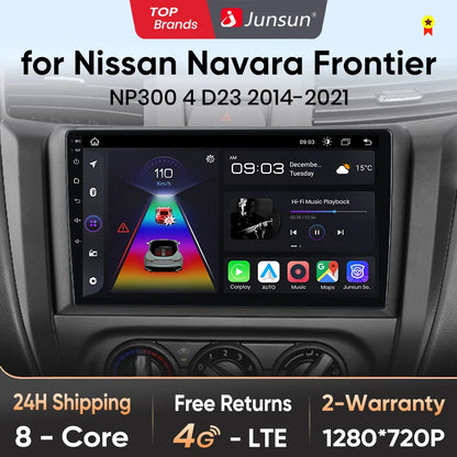 Radio Junsun CarPlay inalámbrica Android Auto para Nissan Navara Frontier NP300 4 D23 2014-2021 con sistema inteligente RDS, Bluetooth y WiFi. 
