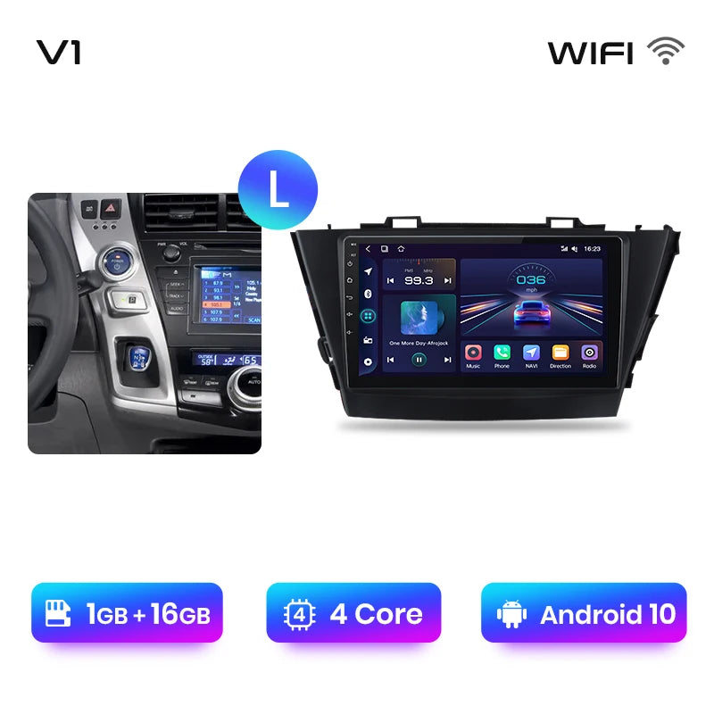 Junsun V1 AI Voice Wireless CarPlay Android Auto Radio for Toyota Prius Plus V Alpha 2012-2017 Car Multimedia GPS 2din autoradio