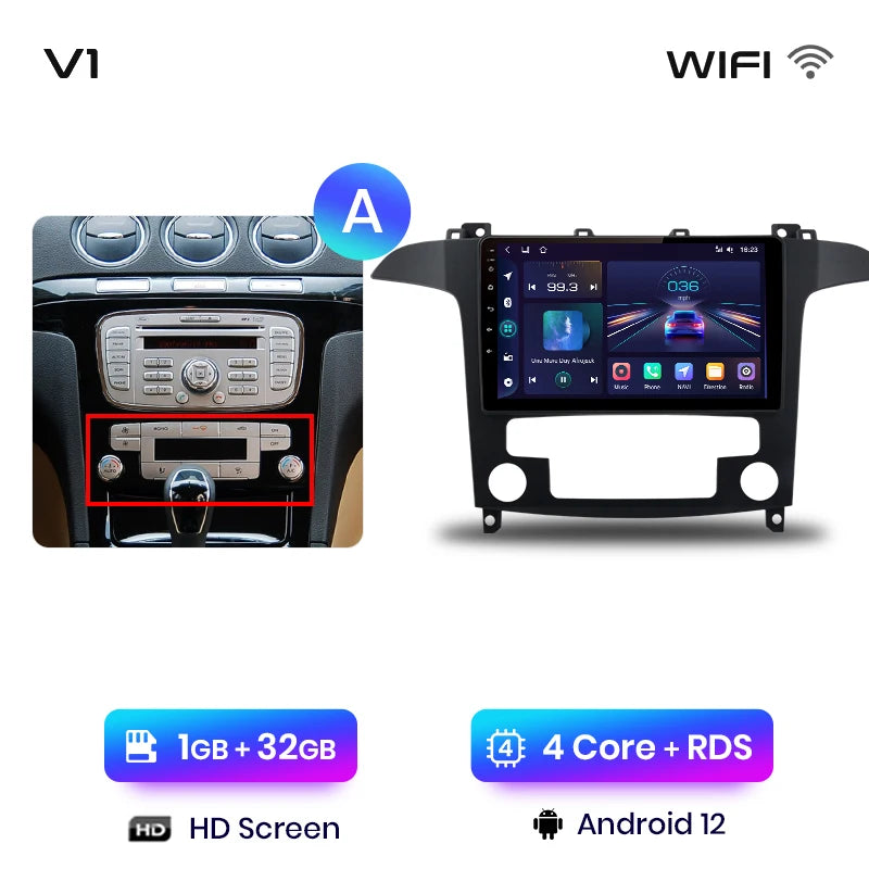 Junsun V1pro AI Stimme 2 din Android Auto Radio Für Ford S-Max S max 2007 - 2015 Carplay 4G Auto Multimedia GPS 2din autoradio 