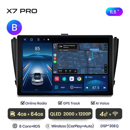Junsun X7 PRO 11.5“ 2K AI Voice Wireless CarPlay Android Auto Car Radio for Toyota Avensis T27 2008-2015 Multimedia autoradio