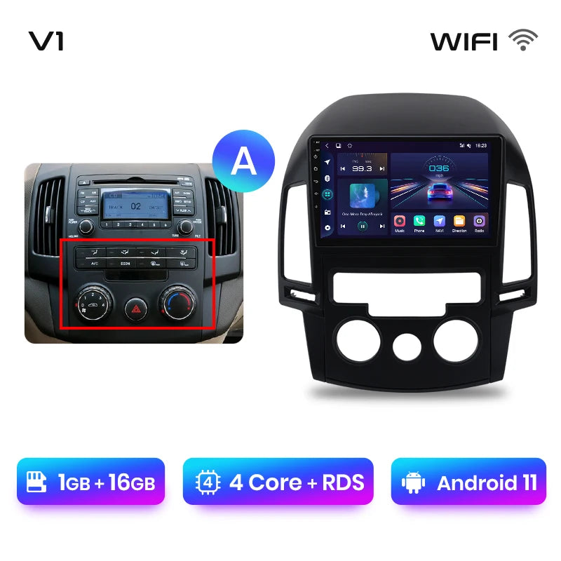 Junsun V1 AI Voice Wireless CarPlay Android Auto Radio For Hyundai I30 2006-2011 4G Car Multimedia GPS 2din autoradio