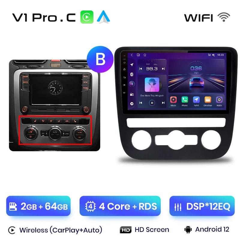 Junsun V1pro AI Stimme 2 din Android Auto Radio Für VW Volkswagen Scirocco 2008-2013 Carplay 4G Auto Multimedia GPS 2din autoradio 