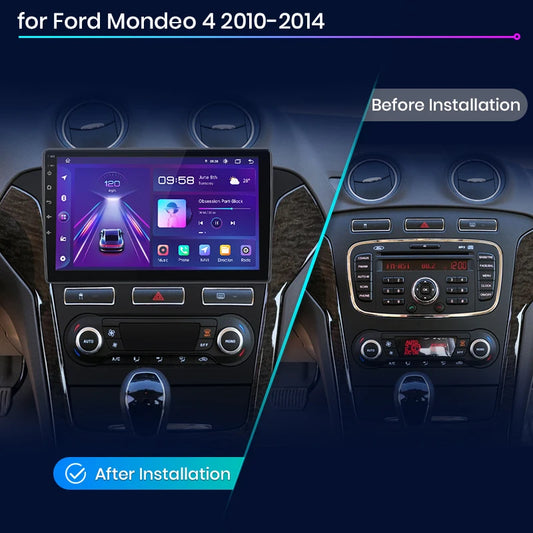 Junsun V1 AI Voice - Radio inalámbrica CarPlay Android para Ford Mondeo 4 mk4 2010-2013 2014, 4G, GPS, 2DIN 